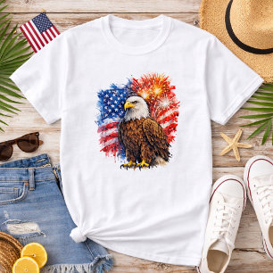 Patriotische Adler-Feuerwerke  T-Shirt