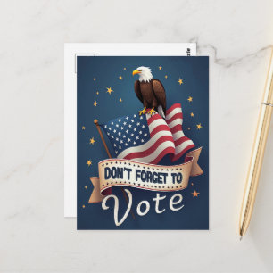 Patriotische Adler-Flagge-Wahlaufruf Postkarte