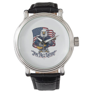 Patriotische Adler Gitarre Vintage Armbanduhr