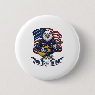 Patriotische Adler Gitarre Vintage Button