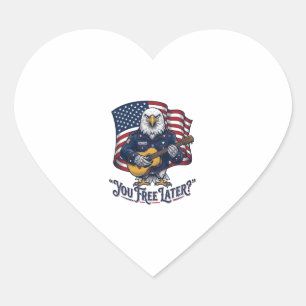 Patriotische Adler Gitarre Vintage Herz-Aufkleber