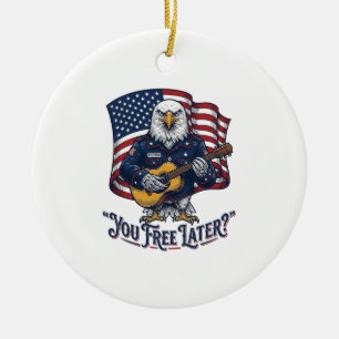 Patriotische Adler Gitarre Vintage Keramik Ornament
