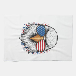 Patriotische Adler-Sonnenbrille Vintage-Vector-Shi Geschirrtuch