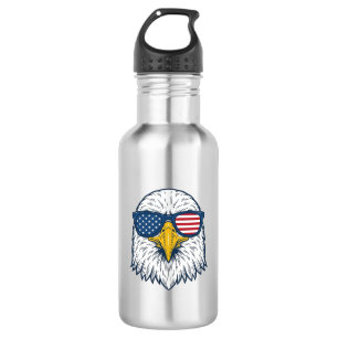 Patriotische Adler-Sonnenbrille Vintage-Vektor-Des Edelstahlflasche