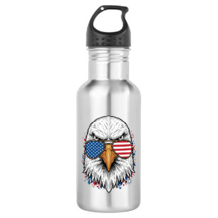 Patriotische Adler Sonnenbrille Vintage Vektor Shi Edelstahlflasche