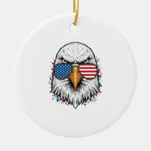 Patriotische Adler Sonnenbrille Vintage Vektor Shi Keramik Ornament