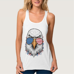 Patriotische Adler Sonnenbrille Vintage Vektor Shi Tank Top