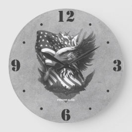 Patriotische Adler Würdigung Militärveteranen Große Wanduhr