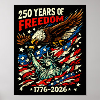 Patriotische Adlerflagge Freiheit 1776-2026 250 Ja Poster