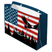 Patriotische Adlerflagge Party Große Geschenktüte (Rückseite Schrägansicht)