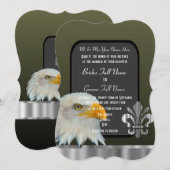 Patriotische Adlerhochzeit Einladung (Vorne/Hinten)