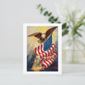 Patriotische Adlerkarte Postkarte (Stehend Vorderseite)