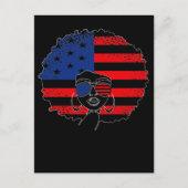 Patriotische Afrikanische Amerikanerin am 4. Juli Postkarte (Vorderseite)