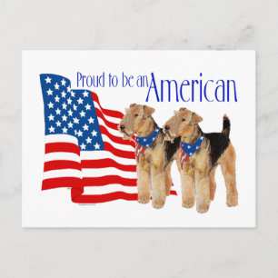 Patriotische Airedale Terrier Postkarte
