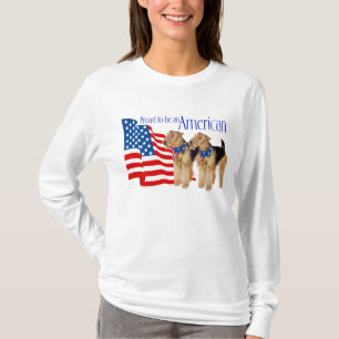 Patriotische Airedale Terrier T-Shirt
