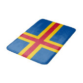 Patriotische Åland-Inseln-Flagge Badematte (Schrägansicht)