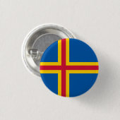 Patriotische Åland-Inseln-Flagge Button (Vorne & Hinten)