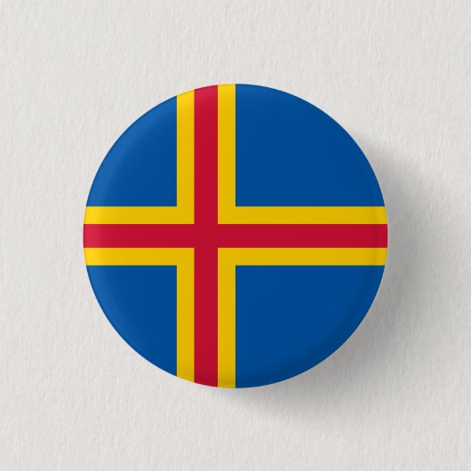Patriotische Åland-Inseln-Flagge Button (Vorderseite)