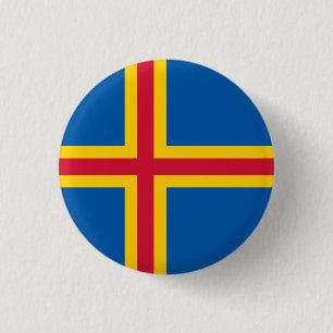 Patriotische Åland-Inseln-Flagge Button