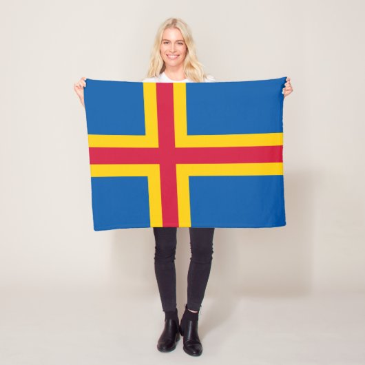 Patriotische Åland-Inseln-Flagge Fleecedecke (Beispiel)