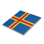 Patriotische Åland-Inseln-Flagge Fliese (Seite)