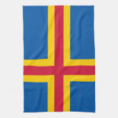 Patriotische Åland-Inseln-Flagge Geschirrtuch (Vertikal)
