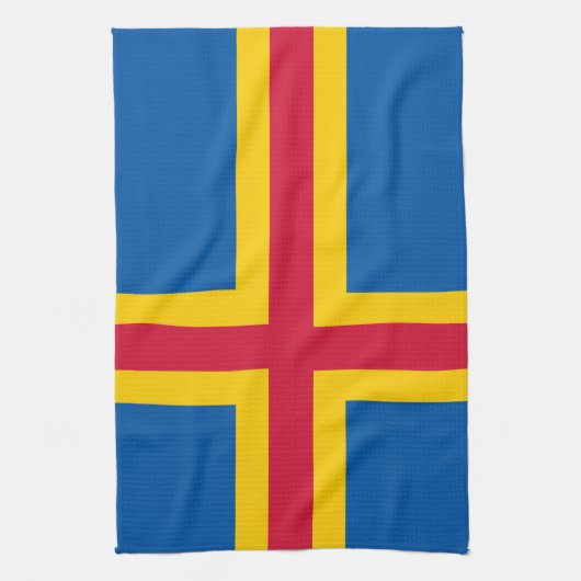 Patriotische Åland-Inseln-Flagge Geschirrtuch (Vertikal)