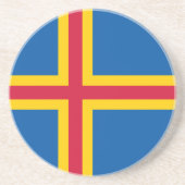 Patriotische Åland-Inseln-Flagge Getränkeuntersetzer (Vorne)