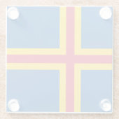 Patriotische Åland-Inseln-Flagge Glasuntersetzer (Rückseite)