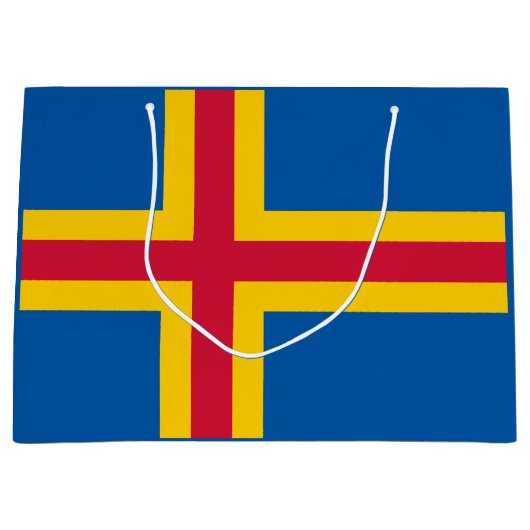 Patriotische Åland-Inseln-Flagge Große Geschenktüte (Vorderseite)