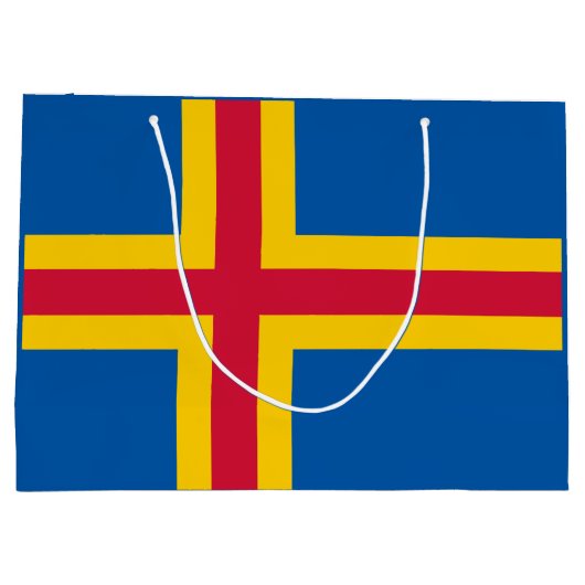 Patriotische Åland-Inseln-Flagge Große Geschenktüte (Rückseite)