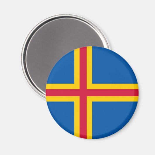 Patriotische Åland-Inseln-Flagge Magnet (Vorderseite/Rückseite)