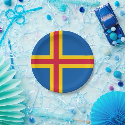 Patriotische Åland-Inseln-Flagge Pappteller (Party)