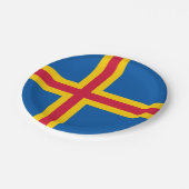 Patriotische Åland-Inseln-Flagge Pappteller (Schrägansicht)