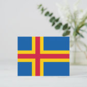 Patriotische Åland-Inseln-Flagge Postkarte (Stehend Vorderseite)