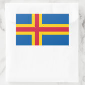 Patriotische Åland-Inseln-Flagge Rechteckiger Aufkleber (Tasche)