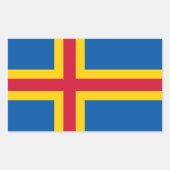 Patriotische Åland-Inseln-Flagge Rechteckiger Aufkleber (Vorderseite)