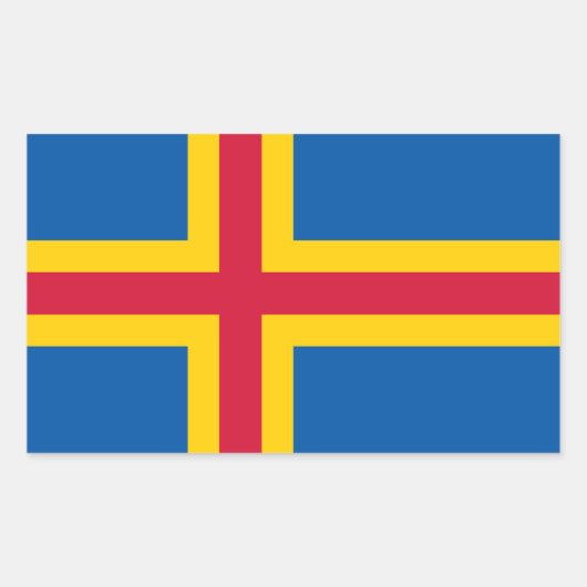 Patriotische Åland-Inseln-Flagge Rechteckiger Aufkleber (Vorderseite)
