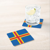 Patriotische Åland-Inseln-Flagge Rechteckiger Pappuntersetzer (Vor Ort)