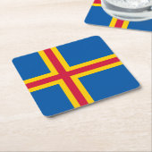 Patriotische Åland-Inseln-Flagge Rechteckiger Pappuntersetzer (angewinkelt)