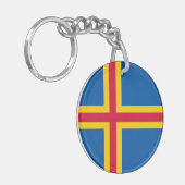 Patriotische Åland-Inseln-Flagge Schlüsselanhänger (Vorderseite links)