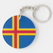 Patriotische Åland-Inseln-Flagge Schlüsselanhänger (Rückseite)