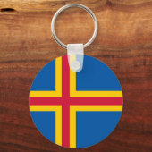 Patriotische Åland-Inseln-Flagge Schlüsselanhänger (Vorderseite)
