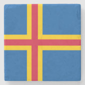 Patriotische Åland-Inseln-Flagge Steinuntersetzer (Vorderseite)