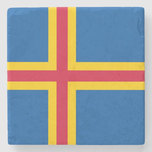 Patriotische Åland-Inseln-Flagge Steinuntersetzer (Vorderseite)
