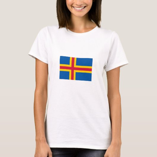 Patriotische Åland-Inseln-Flagge T-Shirt (Vorderseite)