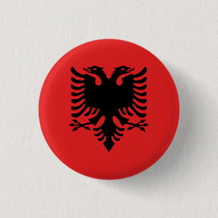 Patriotische albanische Flagge Button
