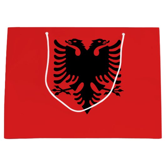 Patriotische albanische Flagge Große Geschenktüte (Vorderseite)