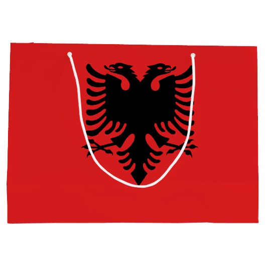 Patriotische albanische Flagge Große Geschenktüte (Rückseite)