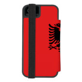 Patriotische albanische Flagge Incipio iPhone Geldbeutel-Hülle (Folio Rückseite)
